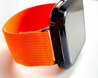 Fitbit VERSA Electric Tangerine slim line low profile Elastic watch band