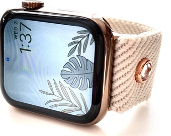 Elastisches Sparkle Crystal Apple Uhrenarmband: Fitbit, Samsung kompatibel