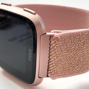 Fitbit Versa 1/2/Lite, Versa 3/Sense roséguldfärgat metalliskt elastiskt klockarmband bild 5