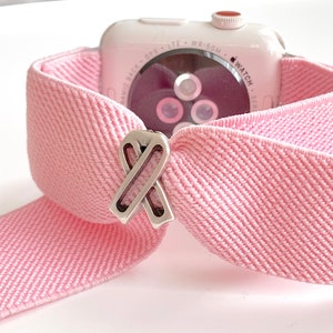 Apple Watch - Elastic Apple Watch Band  Bow Tie Breast Cancer Awareness adjustable band   Fits ALL Apple watches