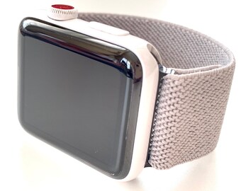 Light Grey Elastic Apple Watch Band: Stretchy Comfort