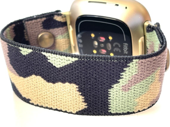 Fitbit Versa 3 Sense Elastic Watch Band Camo Band Etsy UK