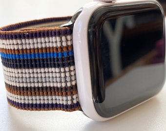 Apple Watch - band Custom made to fit Elastic stretch comfort band Multi Striped Mesh MORE COLORS