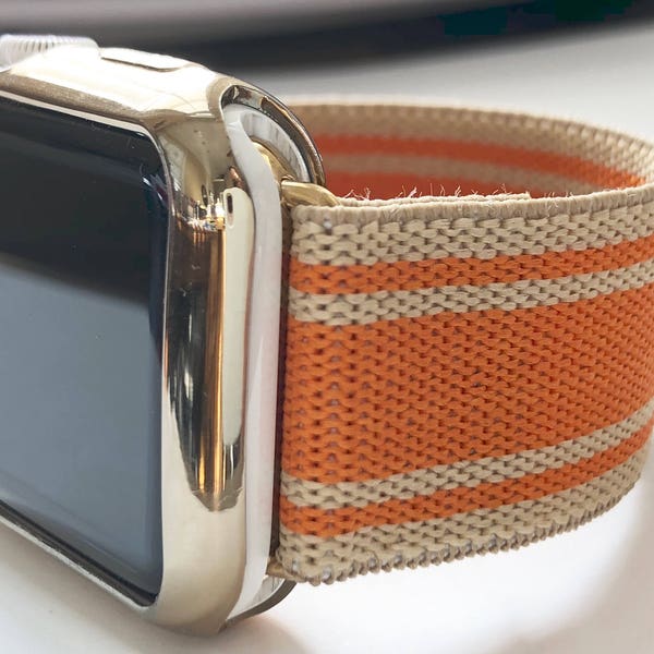 Handmade Elastic Apple Watch Band: Soft Stretchy Fabric