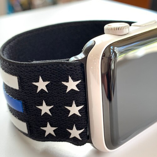 Thin Blue Line Apple Watch Band Police Watch Band Faux Etsy
