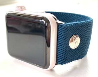 Deep Sea Blue Elastic Watch Band for Apple Watch, Fitbit, Samsung Galaxy