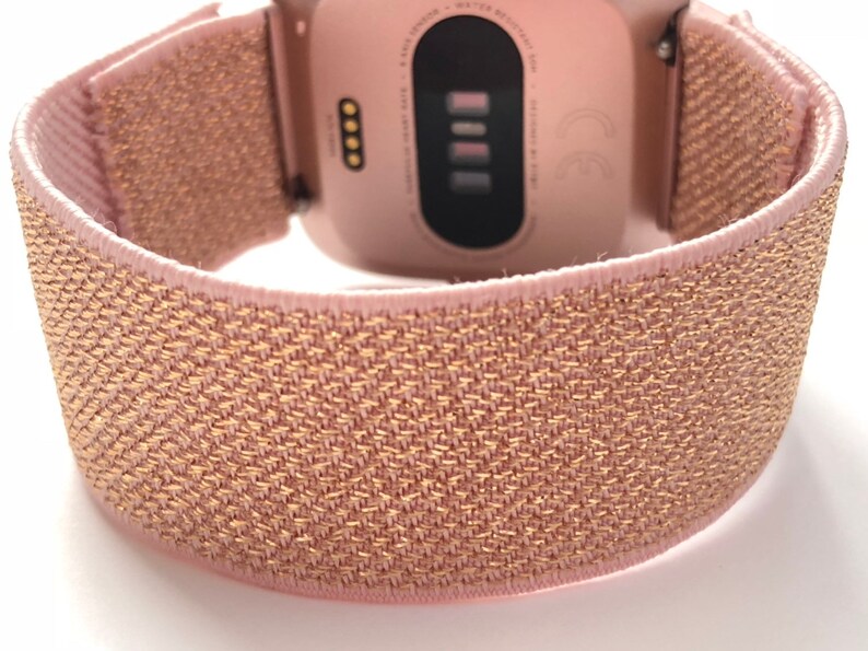 Fitbit Versa 1/2/Lite, Versa 3/Sense roséguldfärgat metalliskt elastiskt klockarmband bild 8