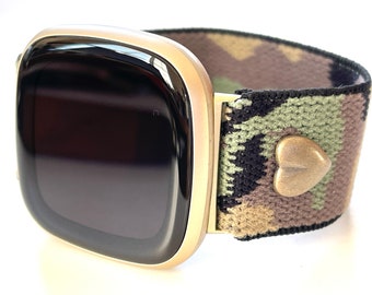 Fitbit Versa 3, Sense - Elastic  Watch band Camo band