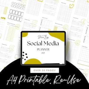 Social Media Planer 2025 | Inhalt Planer Vorlage | Master Weiterverkaufsrechte | Canva Vorlage | Bearbeiten oder Drucken & Ausfüllbar | MRR | PLR | DFY