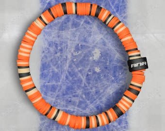 Bracelet couleur de l'équipe de hockey d'Anaheim – Orange, noir, beige pour le jour du match – Unisexe