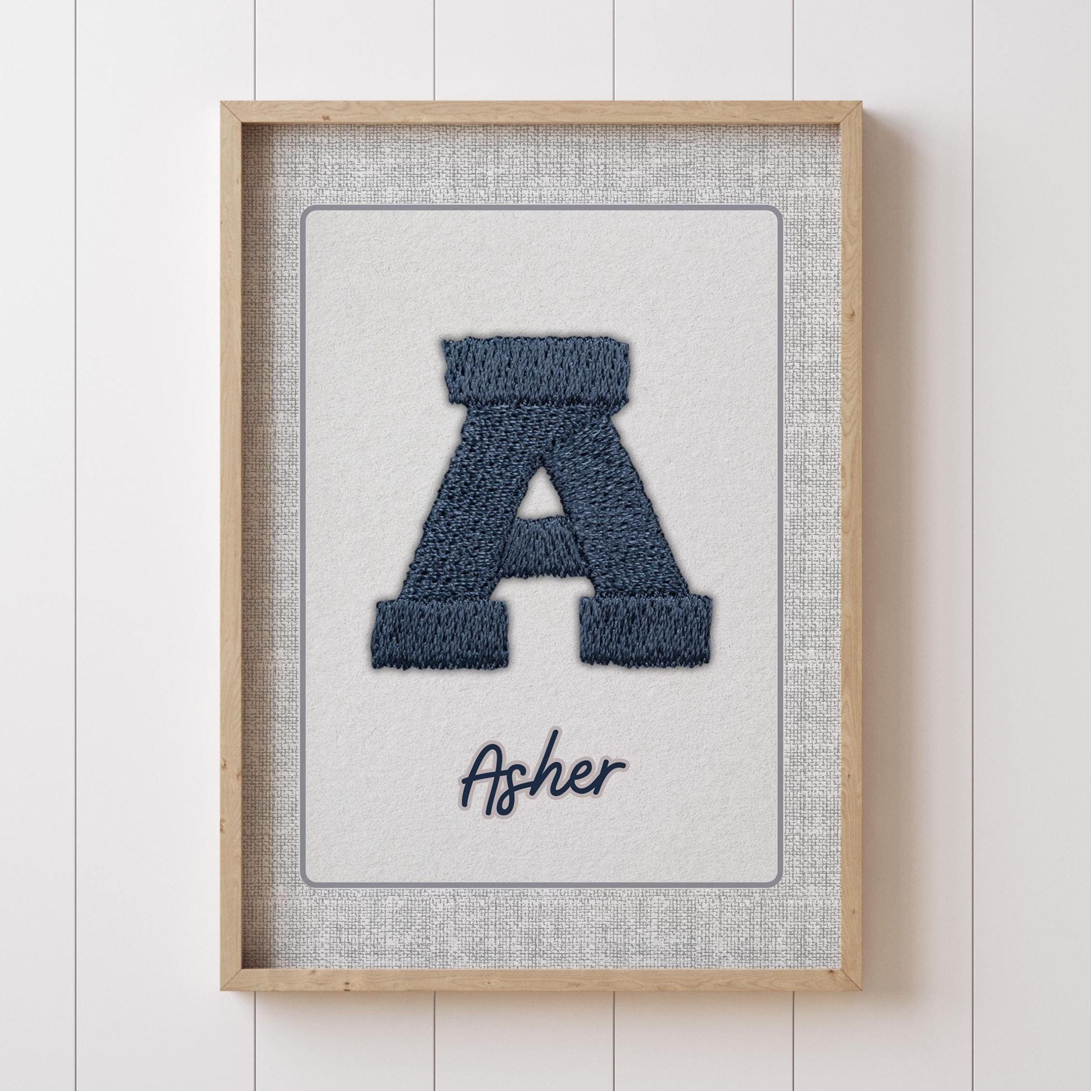 Framed Baby and Kids Name Sign, Custom Kids Wall Art, Personalized Monogram Print with Frame, Baby Boy Nursery Art, Kids Name Room Decor