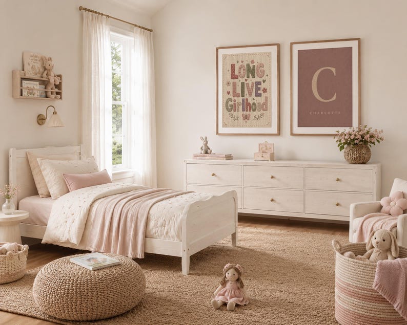 ¡Viva la niñez! Lámina decorativa: Arte de pared colorido para la habitación de niñas imagen 8
