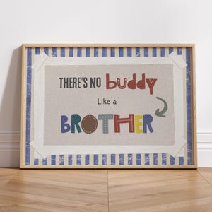 Brothers Wall Art Blue, Boys Room Art, Brothers Print, Colorful Boys Print, Fun Boys Room Wall Art, Whimsical Boys Room Print, Brothers Gift