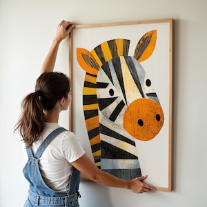 Zebra Kids Poster | Jungle Theme Kids Room Decor | Kids Room Animal Art Kids Room | Animal Wall Prints  | Animal Nursery Print