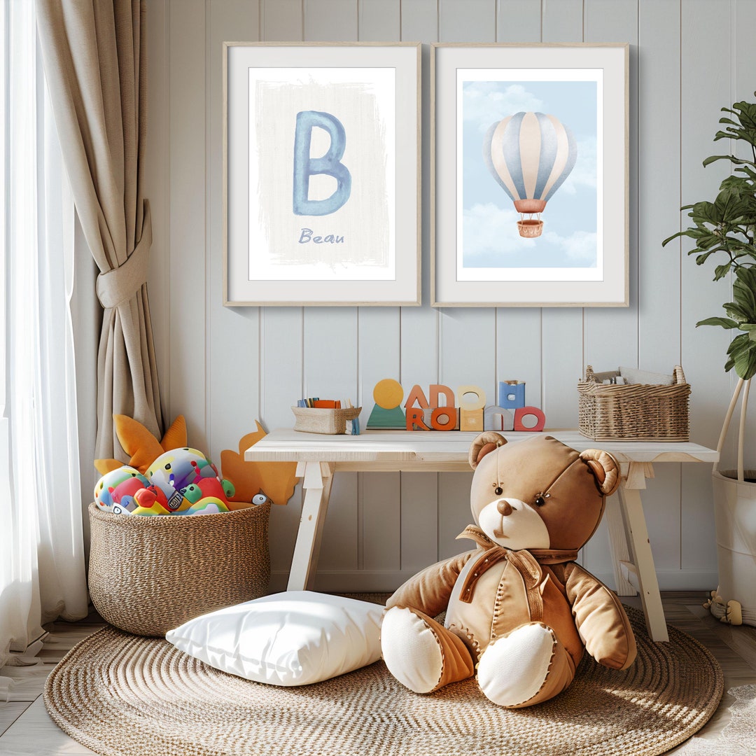 Personalized Nursery Wall Art – Baby Room Print Art – Blue Nursery ...