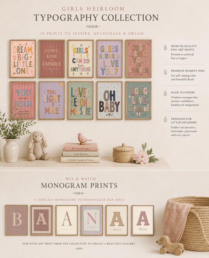 ¡Viva la niñez! Lámina decorativa: Arte de pared colorido para la habitación de niñas imagen 5