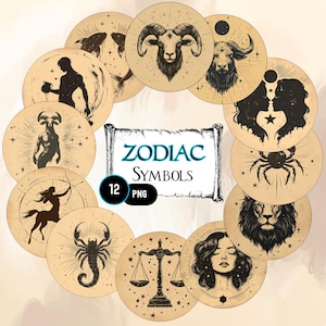 Zodiac symbols, astrology element clipart, zodiac designs,zodiac stickers, astrology clipart for celestial planner, zodiac png,horoscope png
