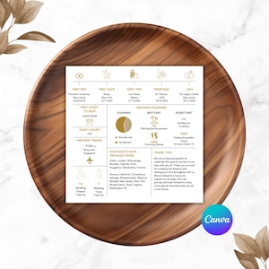 Aangepaste bruiloft leuke weetjes bord | Gepersonaliseerde tijdlijn voor koppels | Decoratie verlovingsfeest | Digitale bruiloft mijlpaalprint | Bruidsmode