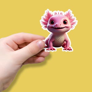 Axolotl Waterproof Sticker, Colorful Axolotl Decal for Water Bottles, Laptops, & More, Cute Axolotl, Realistic Sticker