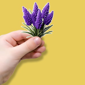 Pegatina de flor de lavanda, amantes de la naturaleza, pegatina para amantes de las flores, calcomanía de vinilo para botellas de agua, diarios, computadoras portátiles, pegatinas impermeables