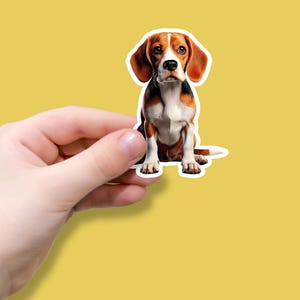 Beagle Dog Sticker, Animal Lovers, Dog lovers Sticker, Vinyl Decal for water bottles, Journals, Laptops, Waterproof Stickers