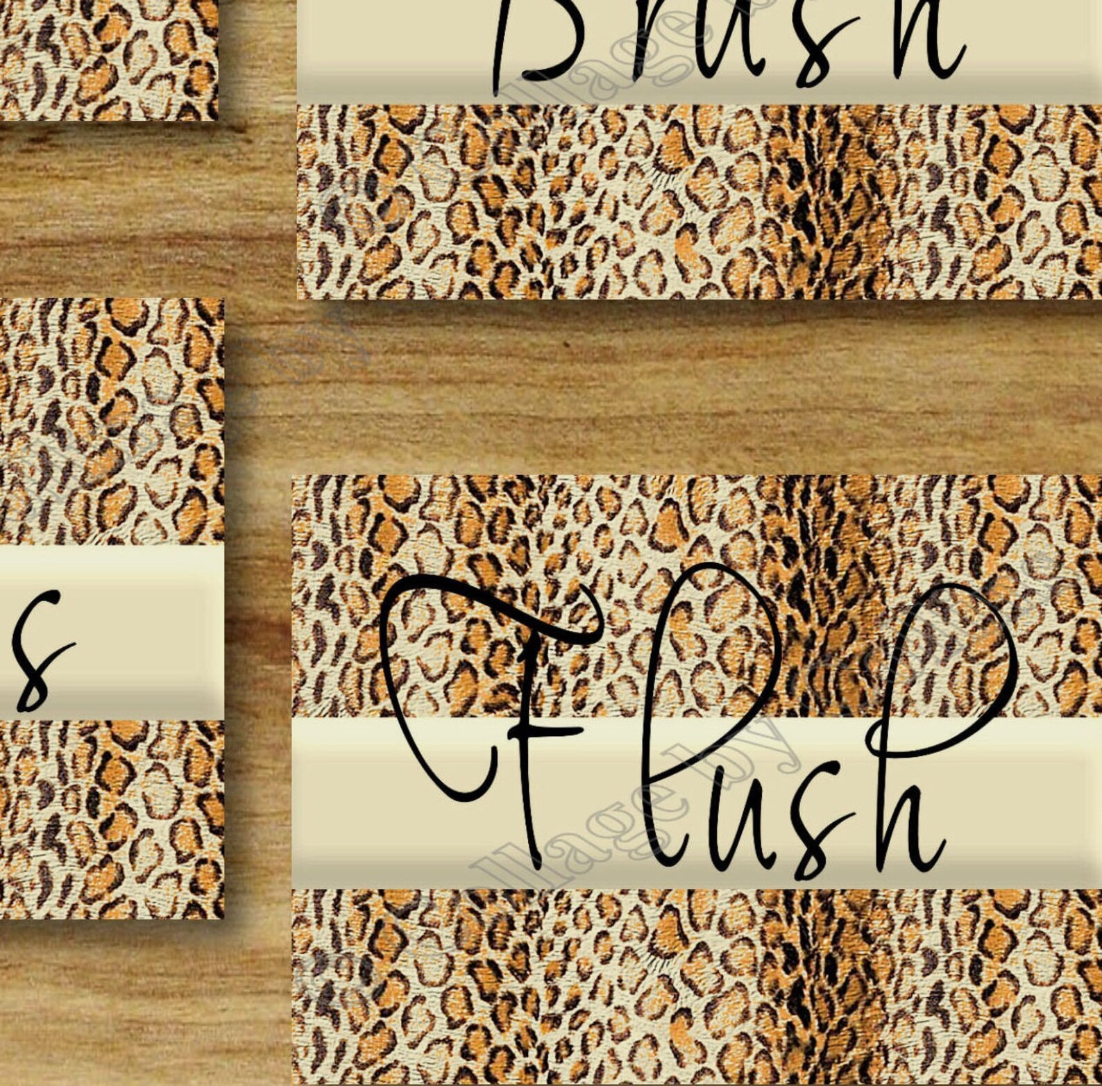 Leopard Bathroom Cheetah Print WORD Art Wall Decor Wash Floss Etsy