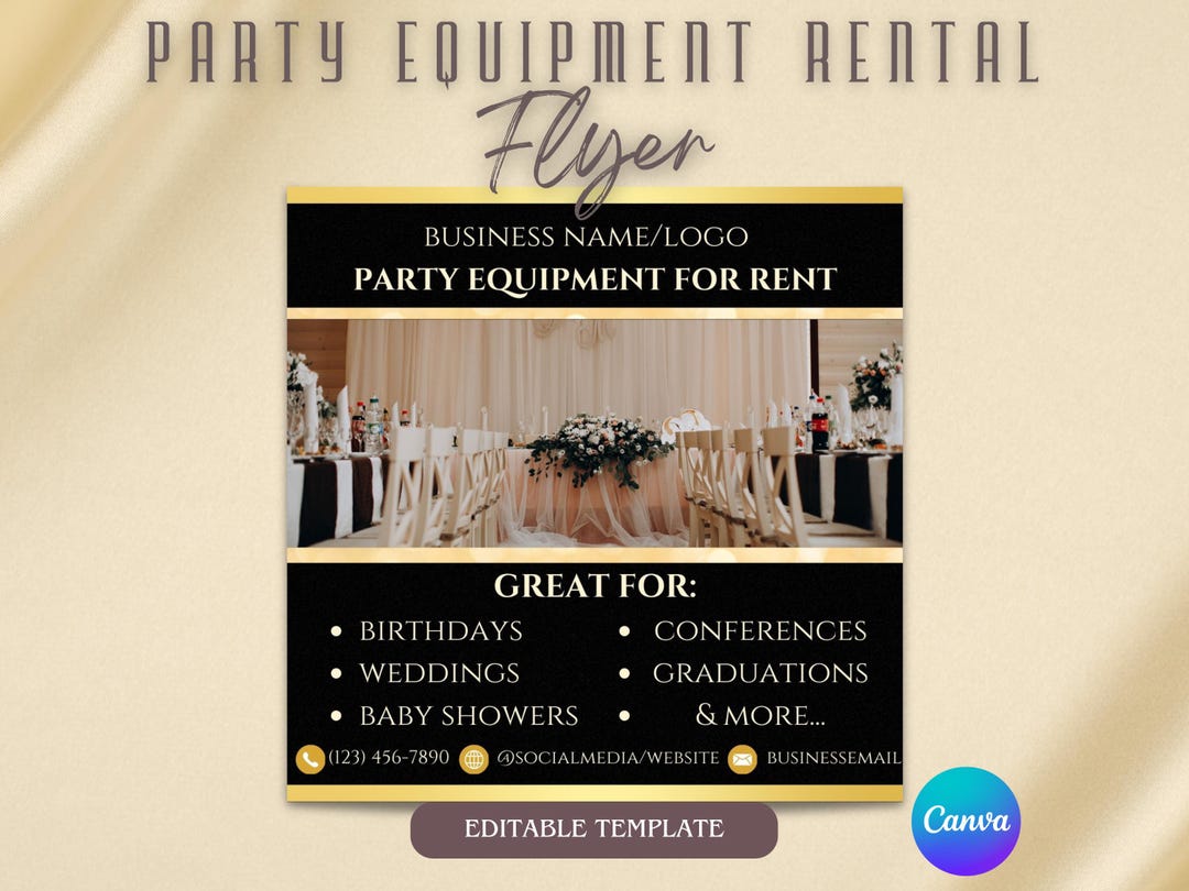 Party Rental Flyer Template | Event Supplies Flyer Template | Decor ...