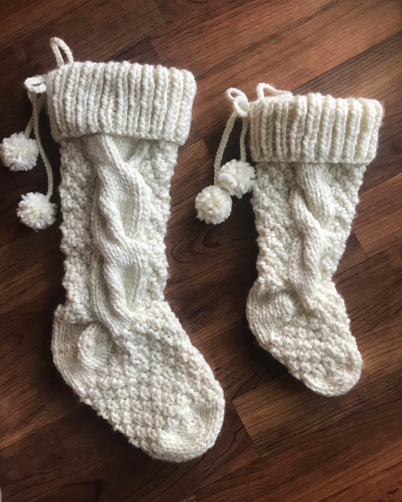 Chunky CableKnit Christmas Stocking Etsy