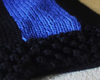 Knit Thin Blue Line Police Blanket/Throw Pattern