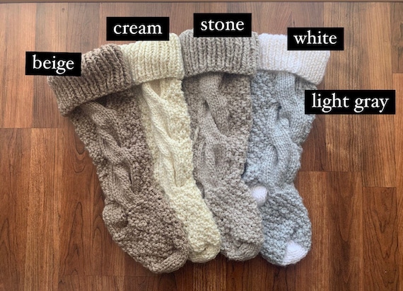 Ready-to-ship Chunky Cable-Knit Christmas Stocking