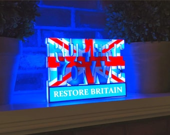 Rupert Lowe Wiederherstellung Großbritannien LED-Schild (mehrere Versionen) - UK General Wahl 2029 Zeichen