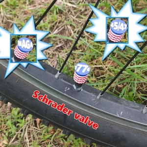 1776 - MAGA - 45/47 tire valve caps for bikes or cars | Schrader Valve caps for dirt bikes, bicycle, car, truck | Schrader tube valve covers