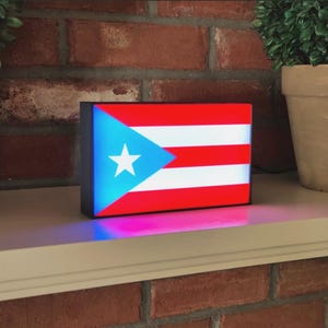 Light-Up Puerto Rico Flag – LED Monoestrellada Wall Art (USB Powered)