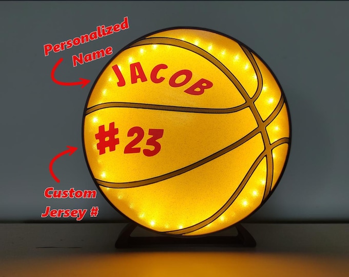 Personalized Basketball Night Light- Custom Kids Room Decor