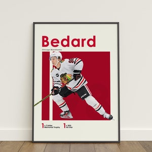 Connor Bedard Poster, Hockey Poster, NHL Poster, Sports Poster, Chicago Blackhawks, Wall Art Decor, Hockey Bedroom Decor, Hockey Gift