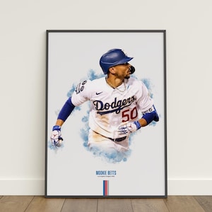 Mookie Betts Los Angeles Dodgers Poster: MLB Baseball Wall Art (Digital Download)