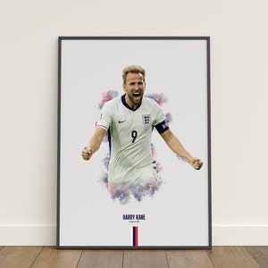 Harry Kane Poster, Football Poster, Soccer Poster, Sports Poster, England Football, Wall Art Decor, Football Bedroom Decor, Soccer Gift