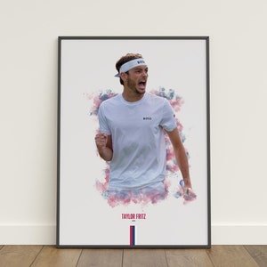 Pôster de Taylor Fritz, pôster de tênis, impressão de tênis, pôster de esportes, decoração de arte de parede, decoração de quarto de tênis, presente de tênis