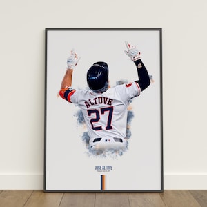 Jose Altuve Poster, Baseball Poster, MLB Poster, Sports Poster, Houston Astros, Wall Art Decor, Baseball Bedroom Decor, Baseball Gift
