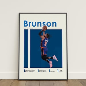 Jalen Brunson Poster, Basketball Poster, NBA Poster, Sports Poster, New York Knicks, Wall Art Decor, Basketball Bedroom Decor, NBA Gift