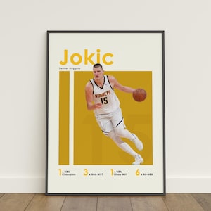 Nikola Jokic Poster, Basketball Poster, NBA Poster, Sports Poster, Denver Nuggets, Wall Art Decor, Basketball Bedroom Decor, NBA Gift