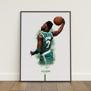 Jaylen Brown Poster, Basketball Poster, NBA Poster, Sports Poster, Boston Celtics, Wall Art Decor, Basketball Bedroom Decor, NBA Gift