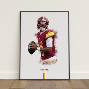 Jayden Daniels Washington Commanders Poster: NFL Football Wall Art (Digital Download)