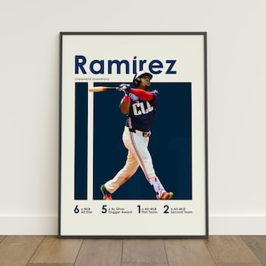 Jose Ramirez Poster, Baseball Poster, MLB Poster, Sports Poster, Cleveland Guardians, Wall Art Decor, Baseball Bedroom Decor, Baseball Gift