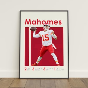 Patrick Mahomes Kansas City Chiefs Poster: NFL Football Wall Art (Digital Download)