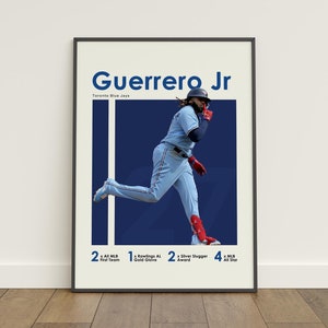 Pôster de Vladimir Guerrero Jr, Pôster de beisebol, Pôster da MLB, Pôster esportivo, Toronto Blue Jays, Decoração de quarto de beisebol, Presente de beisebol