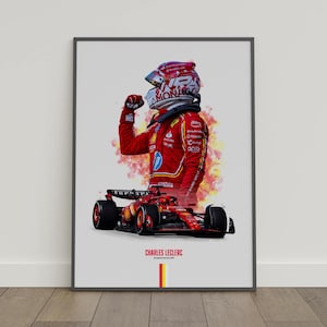 Charles Leclerc 2024 Poster, Formel 1 Poster, Auto Poster, Sport Poster, Scuderia Ferrari, Wandkunst Dekor, Formel 1 Schlafzimmer Dekor, F1 Geschenk