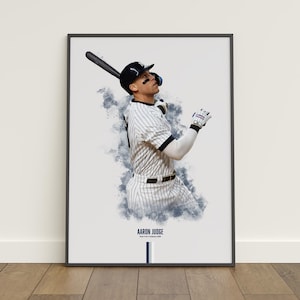 Cartaz de Aaron Judge, Cartaz de beisebol, Cartaz da MLB, Cartaz de esportes, New York Yankees, Decoração de arte de parede, Decoração de quarto de beisebol, Presente de beisebol