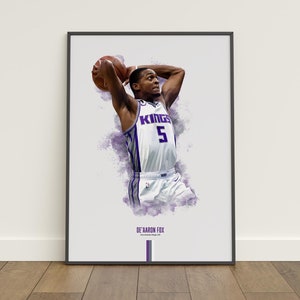 De&#39;Aaron Fox Poster, Basketball Poster, NBA Poster, Sports Poster, Sacramento Kings, Wall Art Decor, Basketball Bedroom Decor, NBA Gift