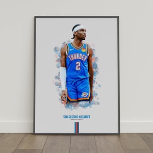 Shai Gilgeous-Alexander Oklahoma City Thunder Poster: NBA Basketball Wandkunst (Digitaler Download)